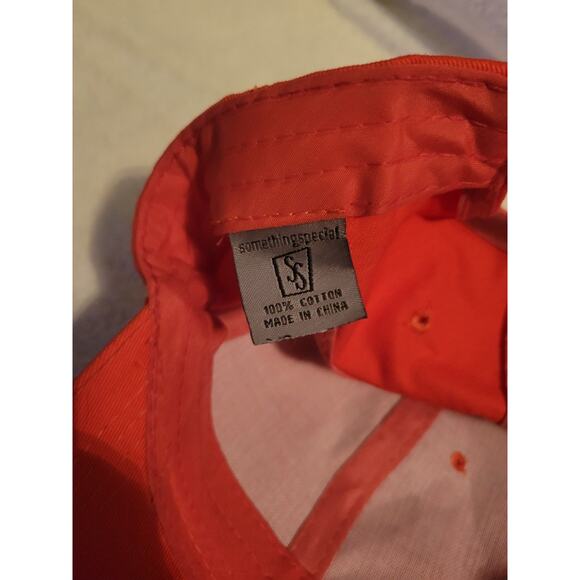 Bedazzled Baseball Cap Adjustable Snap Back Hat- Coral Pink 100% Cotton - Picture 5 of 5